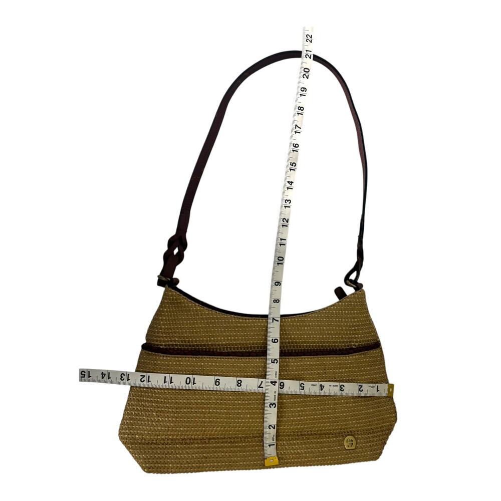 Etienne Aigner Vintage Woven Straw Leather Bag Shoulder Handbag Purse 80s 90s - Picture 13 of 14